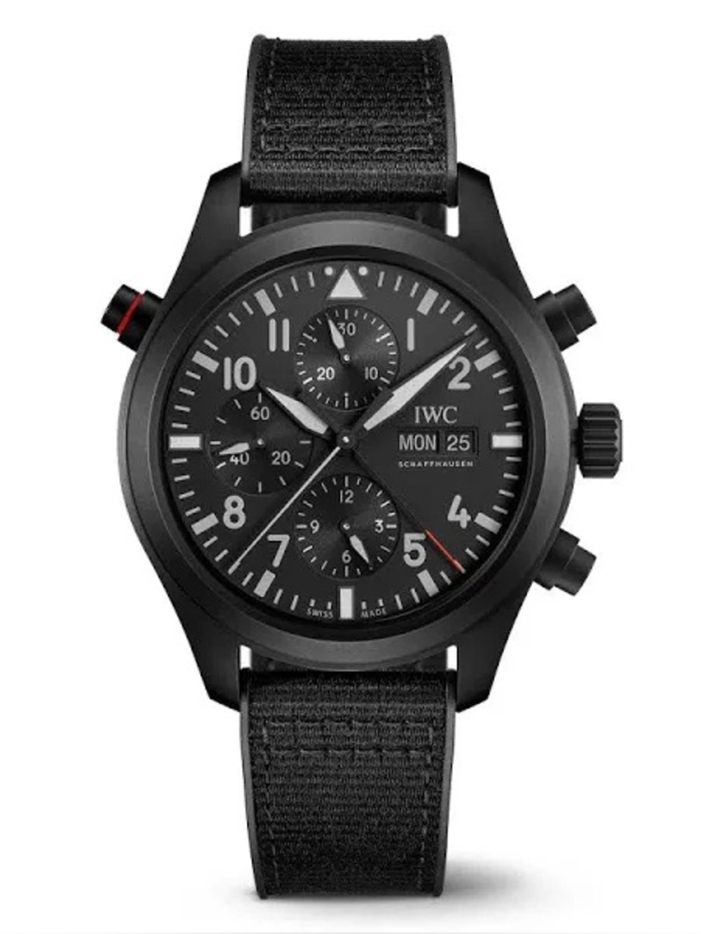 IWC All-Black Pilot Chronograph with Red Accent